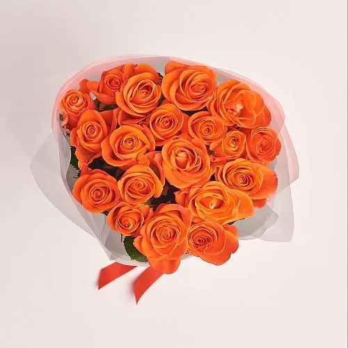 Фото Букет из 19 оранжевых роз