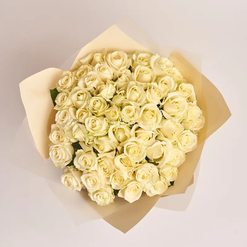 Букет из 51 белой розы фото №1 Фото Букет из 51 белой розы