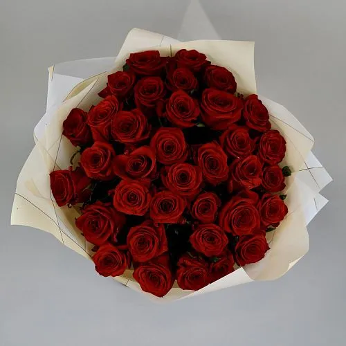 Букет из роз «Рубин» фото №2 Фото Букет из роз «Рубин»